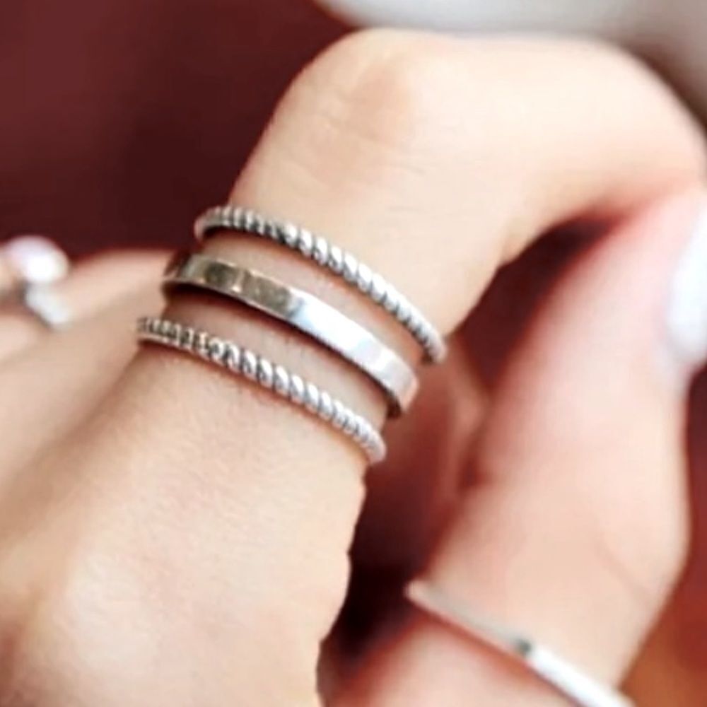 The Multimedia Stack Ring in 925 silver